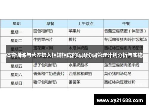 体育训练与营养摄入相辅相成的每周协调管理计划分析与实施